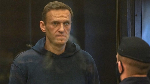 Alexei Navalny in court yesterday. Alexei Navalny in court yesterday.