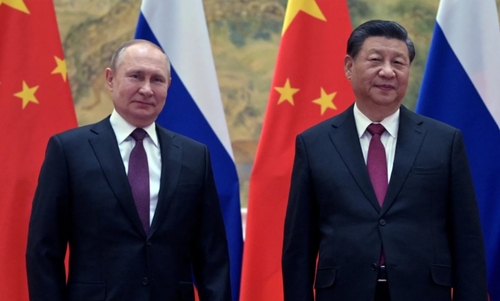 Russian President Putin meets Chinese President Xi in Beijing, February 2022 Sputnik Photo Agency via Reuters